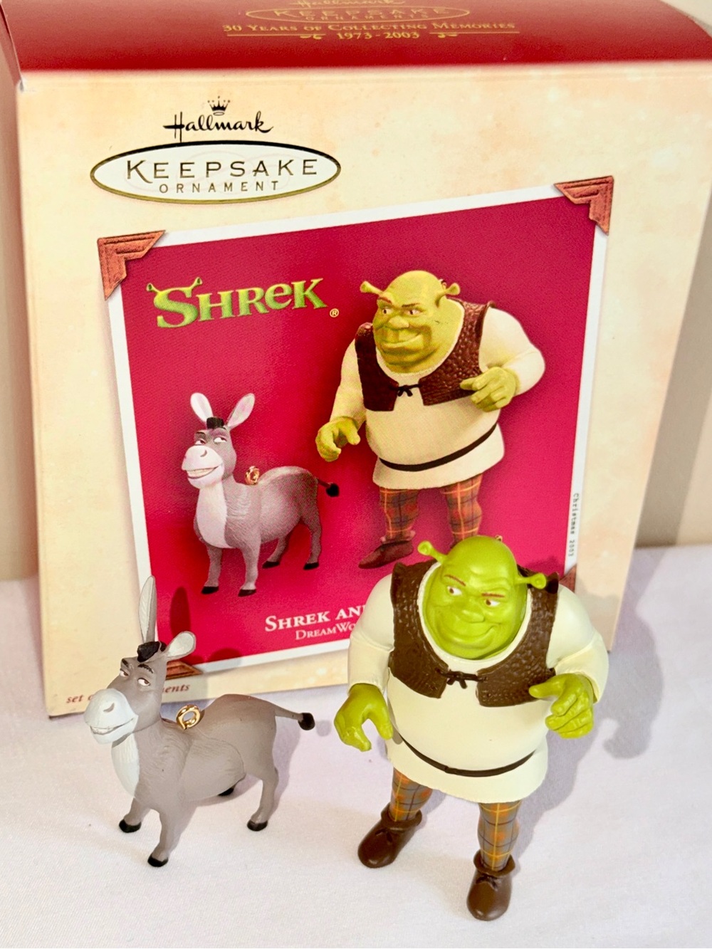 2003 Hallmark Keepsake Shrek & Donkey Ornament Set QXI8759 New in Box